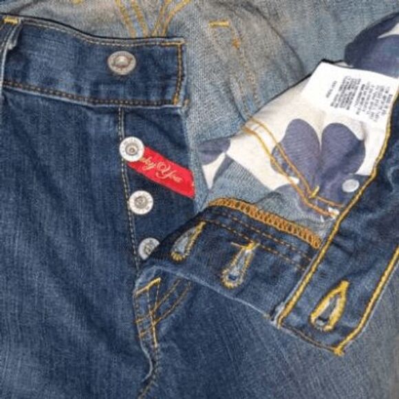 Lucky Brand Bootcut Straight Jeans Easy Rider Blue Button Fly Sz 10 - Picture 7 of 9